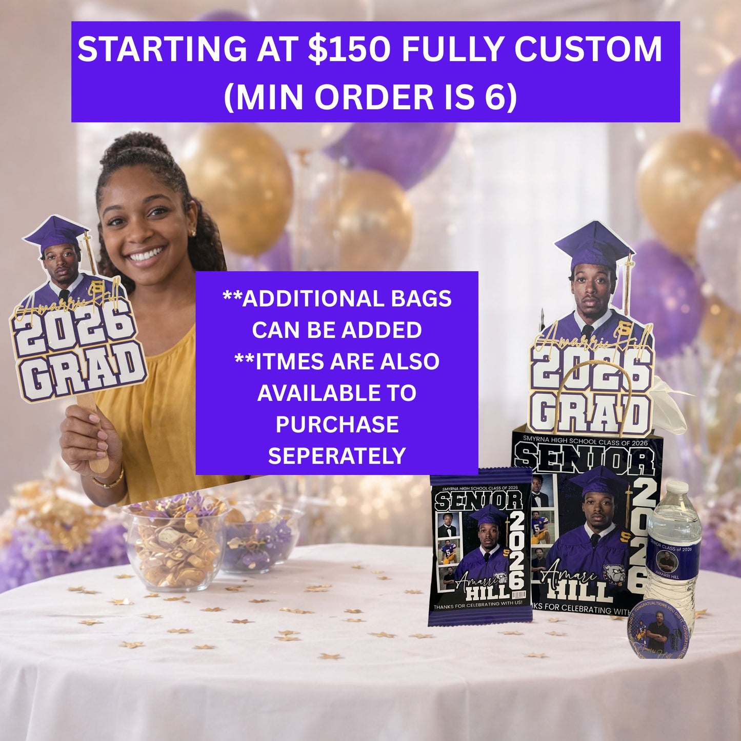 Custom Graduation Thank You Gift Bag Package | Class of 2026 Party Favors