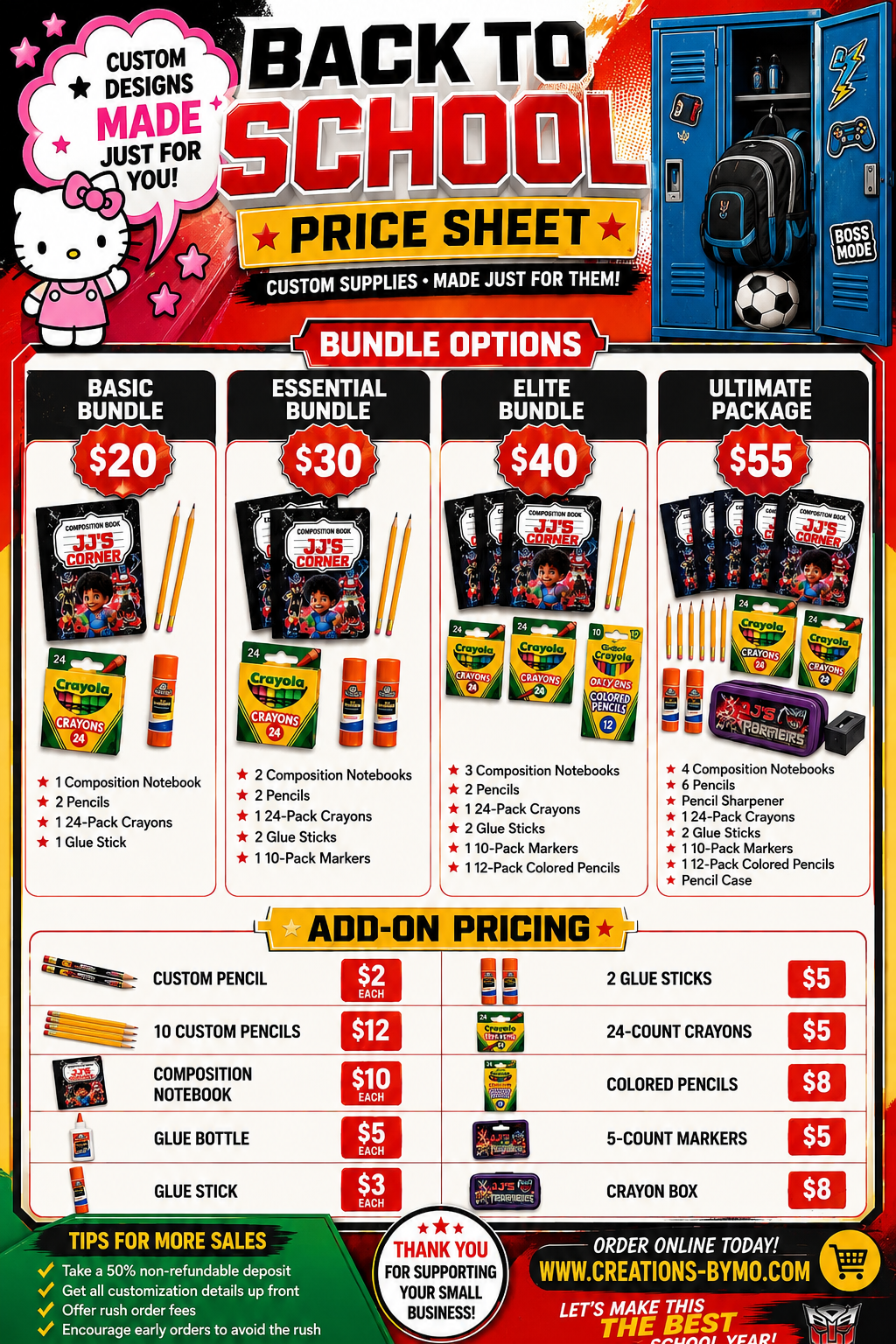 Custom Back-to-School Supply Bundles