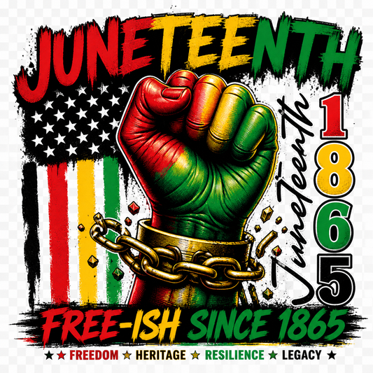 Juneteenth Shirt Collection | Free-Ish Since 1865 | We Outside | Cultural Graphic Tee