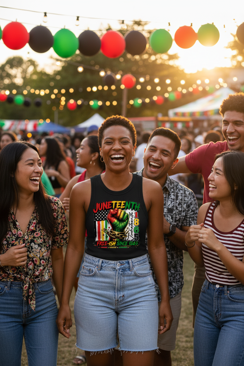 Juneteenth Shirt Collection | Free-Ish Since 1865 | We Outside | Cultural Graphic Tee