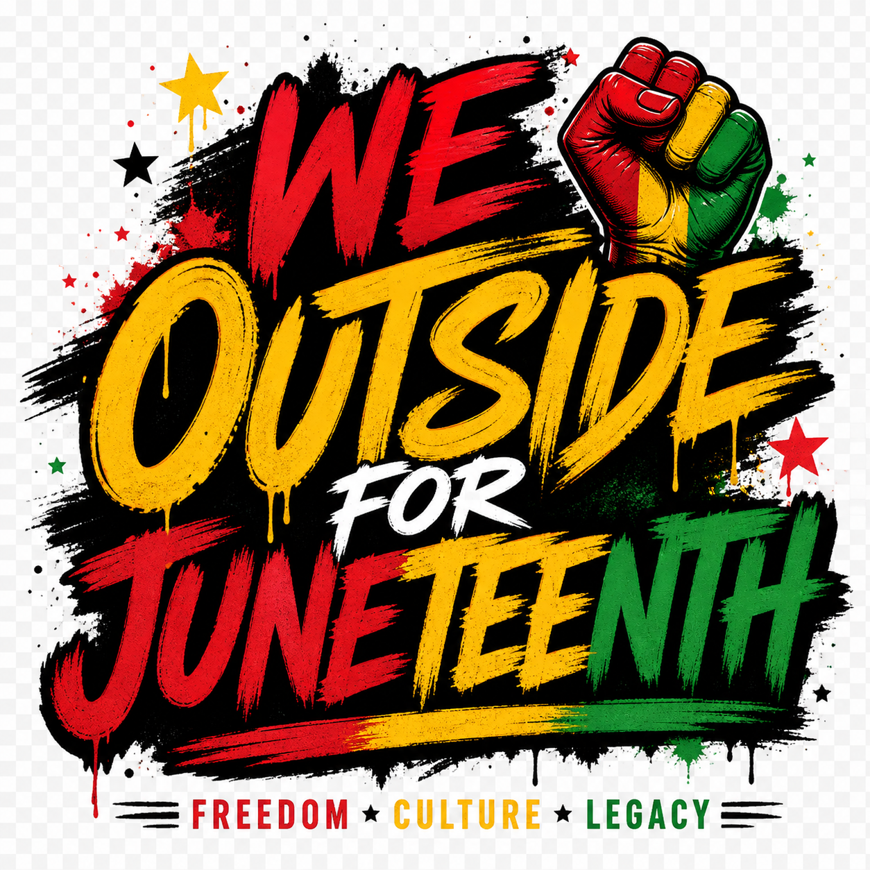 Juneteenth Shirt Collection | Free-Ish Since 1865 | We Outside | Cultural Graphic Tee
